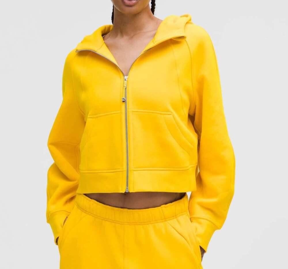 Lululemon Women's XL/XXL Yellow Terry Scuba Oversized Full Zip Hoodie Jacket